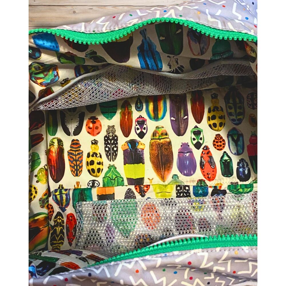 Lululemon 2015 SeaWheeze High Mileage Duffel Gym Bag Rare Beetle Bug Print - Picture 5 of 8